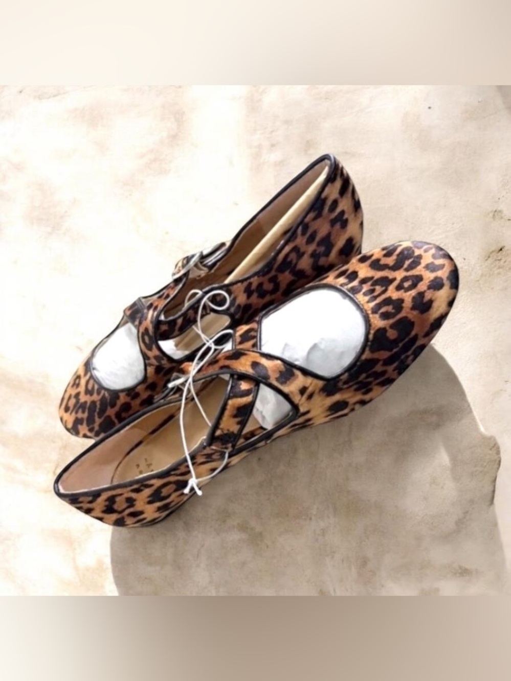 Women’s Tasmin Leopard Print Flats – a New Day™ Light Brown Size 6.5 - Picture 3 of 5